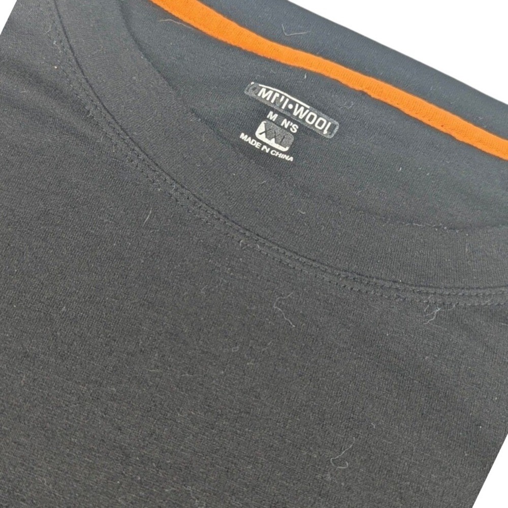 Omni-Wool Mens Base Layer Top Black Long Sleeve Crew Neck XXL Thermal Shirt